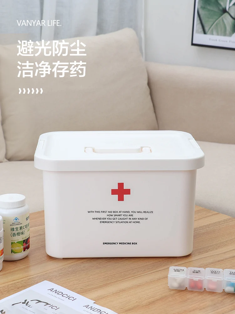 

Plastic Tier Medicine Boxes Storage Box Large Capacity Drawer Sundries Organizer Folding Medicine Chest Storage First Aid Kit