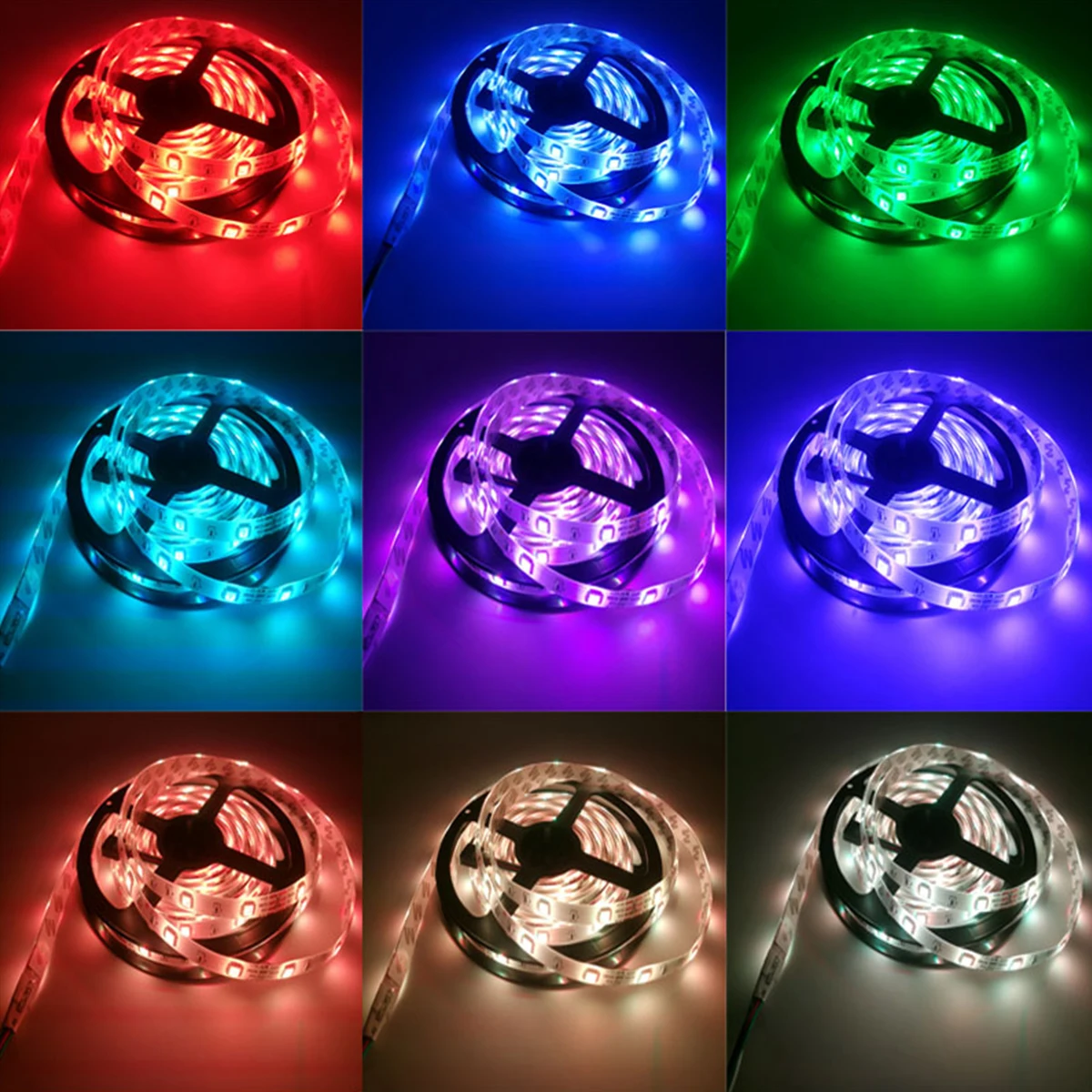 Затемнение светодиодные RGB ленты SMD 5050 Водонепроницаемые гибкие RGB ленты огни самоклеющиеся неоновые световые фестивальные освещения с пультом дистанционного управления