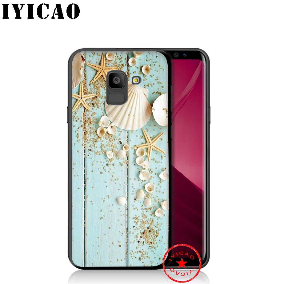 IYICAO Летний пляж ракушки мягкий чехол для телефона samsung Galaxy A9 A8 A7 J6 A6 плюс 2018 A5 A3 2016