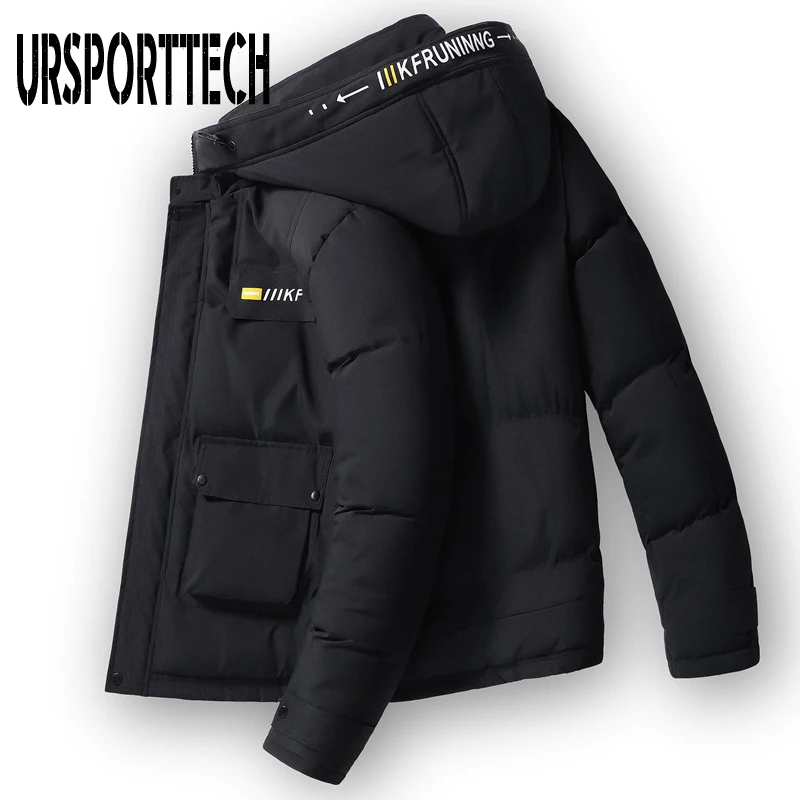 URSPORTTECH Brand Winter Jacket Men Parka 2020 New Cotton Padded Puffer Jackets Men Fashion Top Warm Solid Color Outerwear Coats