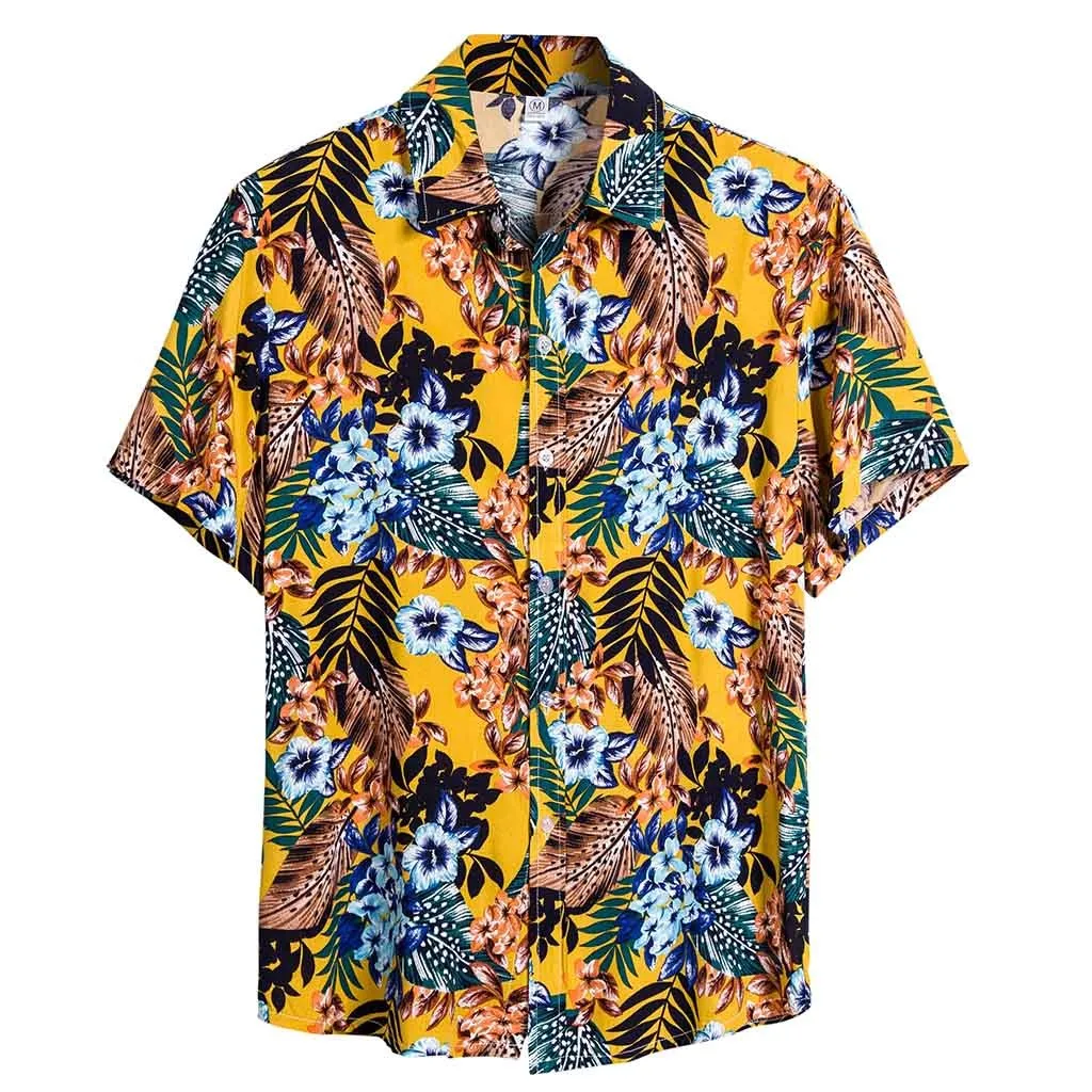 Мужская Этническая футболка из хлопка и льна с принтом короткими рукавами