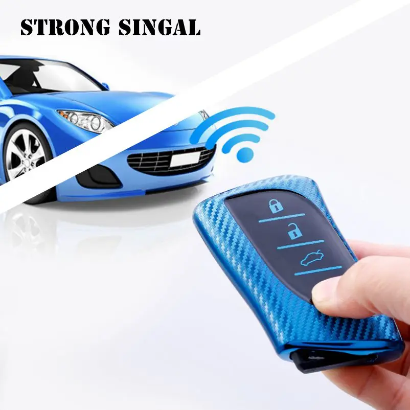 

Carbon Fiber Style TPU Car Remote Key Fob Case Cover Key Holder For Lexus 2018 ES300h ES350 ES200 ES260 LS350 LS500h