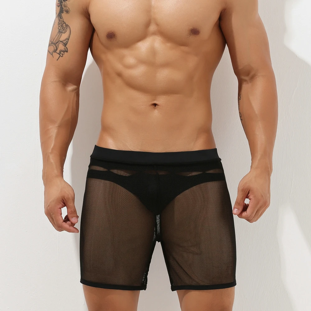 New Brand SEOBEAN Men's Low-rise lounge shorts Fashion sleep shorts boxer underwear Pajama