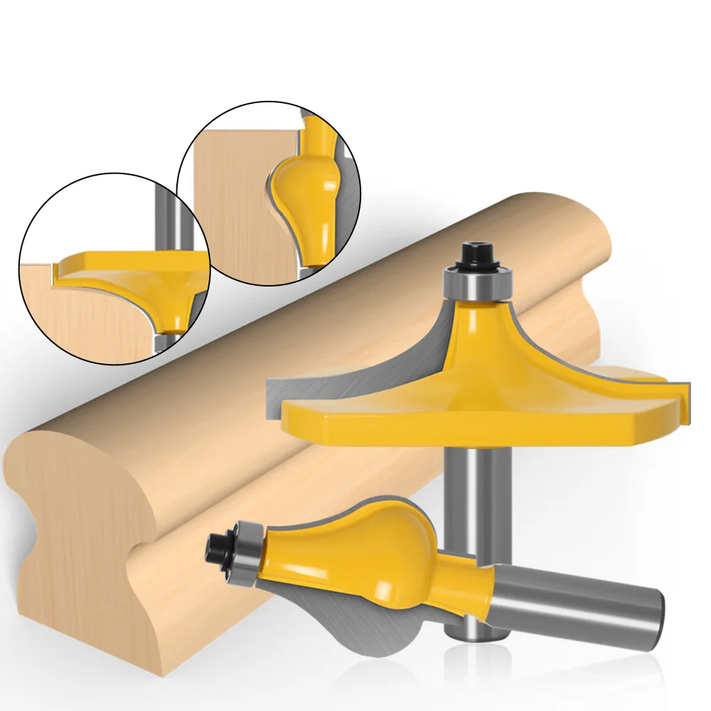 

2PC/Set 1/2" 12.7MM 12MM Shank Milling Cutter Wood Carving Standard Flute Line knife Woodworking cutter Tenon Cutter Woodworking