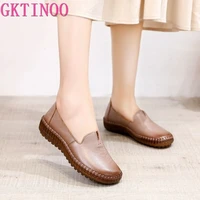 gktinoo soft bottom women flats genuine leather mother shoes comfort oxford shoes for women shoes women loafers moccasins