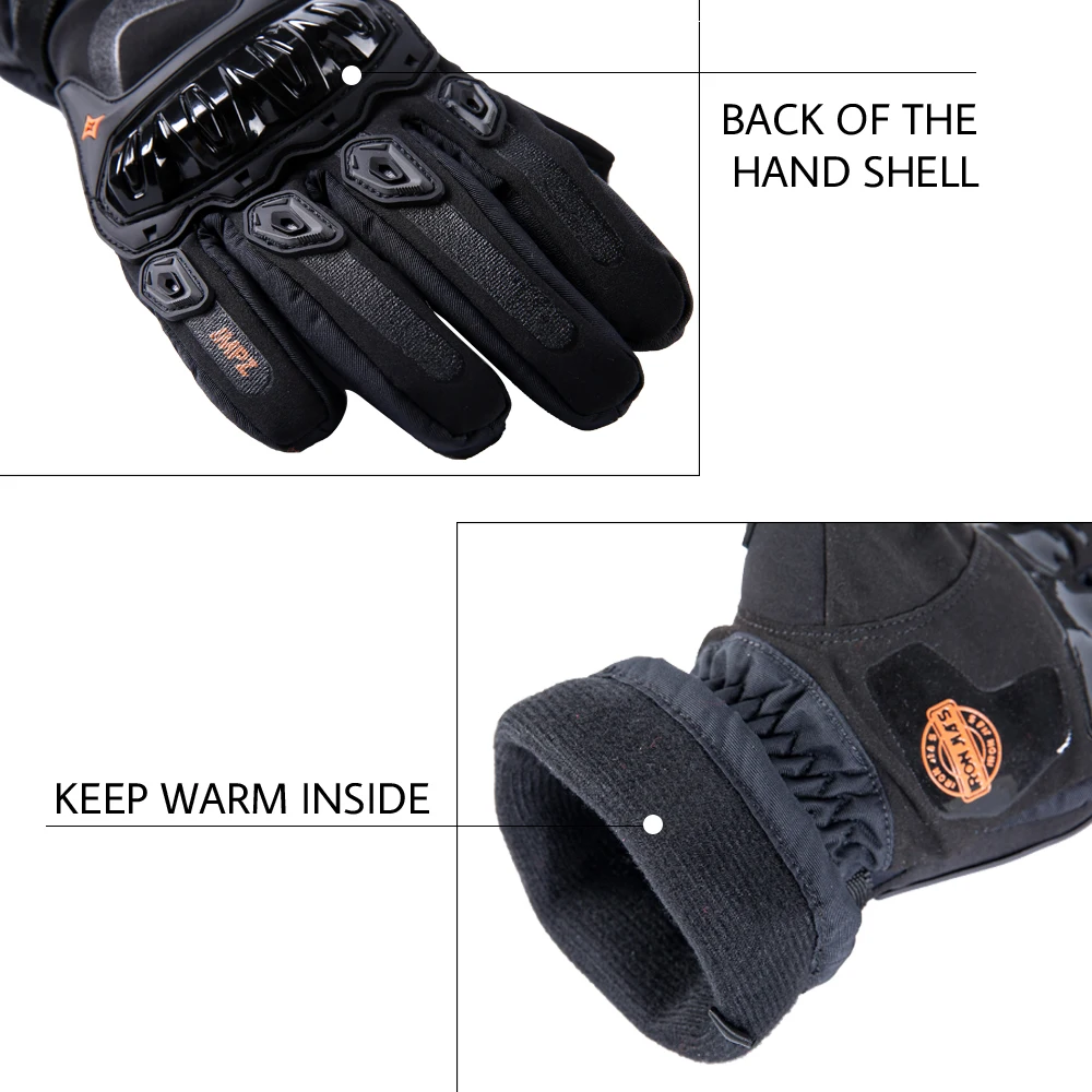 Зимние мотоциклетные перчатки с сенсорным экраном водонепроницаемые