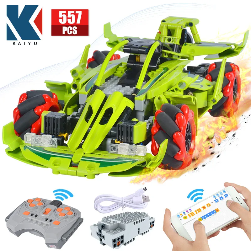 

Rc Car 561PCS City Super Remote Control Programming Rotating Drift Sports Car DIY Building Block Assembly Model Children's Toy