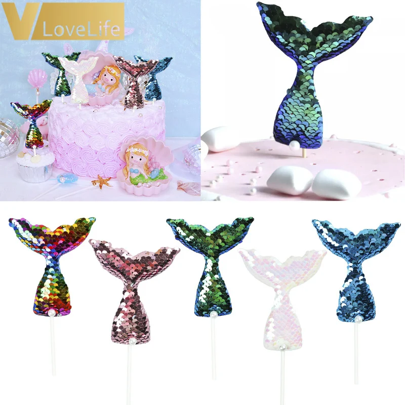 Украшения для торта на день рождения милые товары вечеринки тема русалки декор