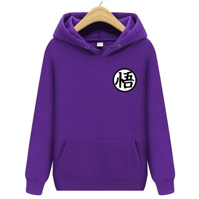 Purple Новинка, модная толстовка с капюшоном и принтом из Драконий жемчуг, Мужская толстовка с капюшоном, Мужская толстовка, poleron hombre, милые худи с принтом из мультфильма про Гоку - Цвет: Purple