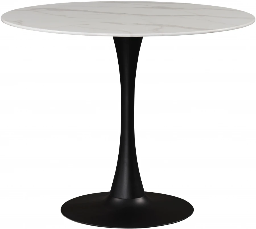 

Nordic marble round top dining table kitchen room furniture simple design metal black leg dining table 4 seater dining table