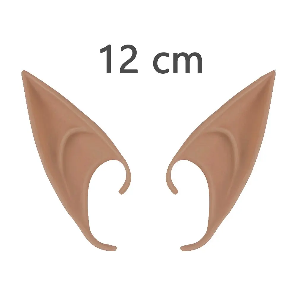 Dark Skin 12CM Эльф уши косплей костюм на Хэллоуин из латекса Маска Фея Гоблин уши вампира эльфри Свинья Нос Маскарад вечерние аксессуары - Цвет: Dark Skin 12CM