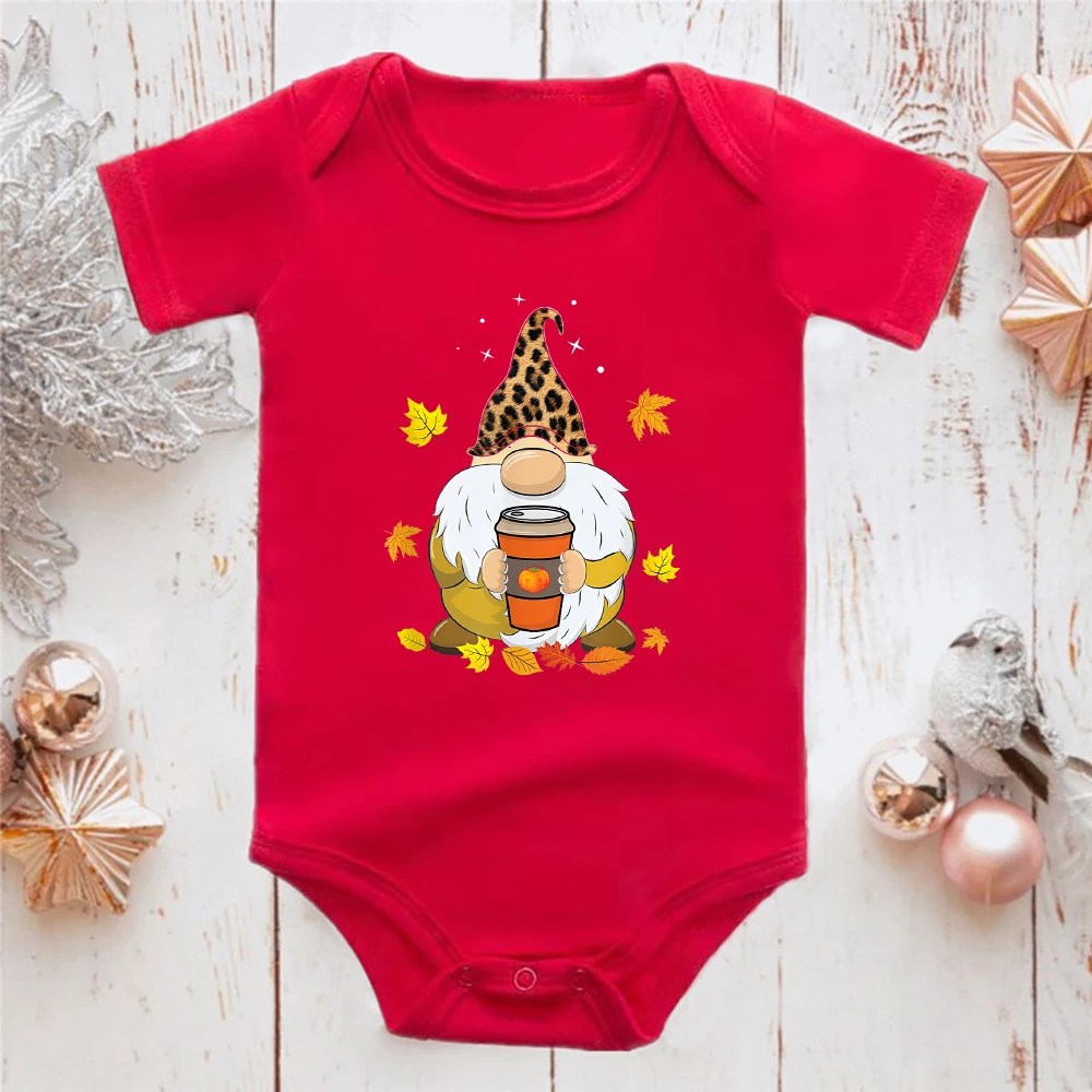 

Christmas Gnomes Print Baby Boy Romper Fashion Funny Red Infant Onesie Short Sleeve Aesthetic Harajuku Newborn Baby Girl Clothes