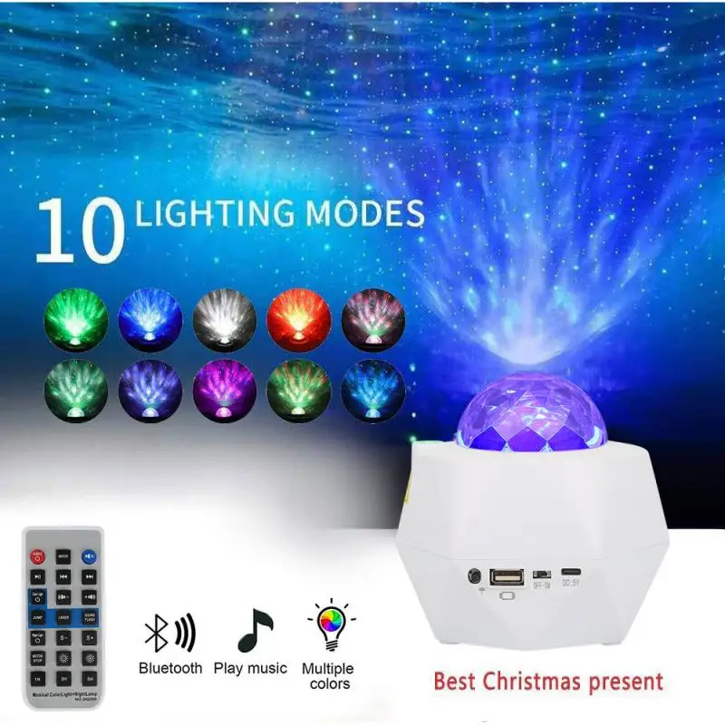 

LED Starry Sky Projector Star Night Light Projection Ocean Wave Lights 360 Degree Rotation Night Lighting Lamp Projection Lamp