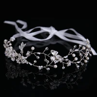 2021 fashion bride headband tiara hair accessories rhinestone crystal pearl bride wedding hair band jewelry gift accessories