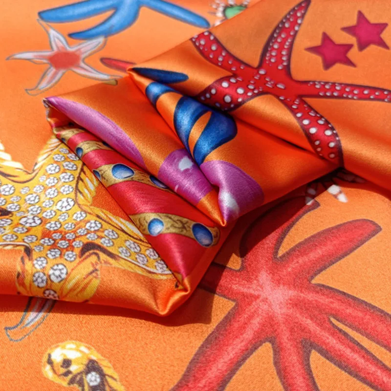 

Polyester dress fabric customization Starfish series digital printing sewing pillowcase needlework handmade DIY materials
