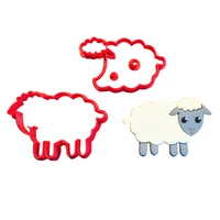 farm animal cute sheep face head silhouette lamp fondant cutters for baby birthday cake cupcake cookie 3d printed baking tools