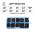 500 шт., саморезы для ремонта ноутбуков M2 M2.3 m2,6 M3 Pa Phillips, компьютерные саморезы для ПК, электронные маленькие деревянные винты