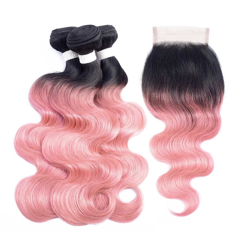 BOBBI коллекция Ombre розовые пряди с застежкой тела Волнистые 2/3 золотые красные