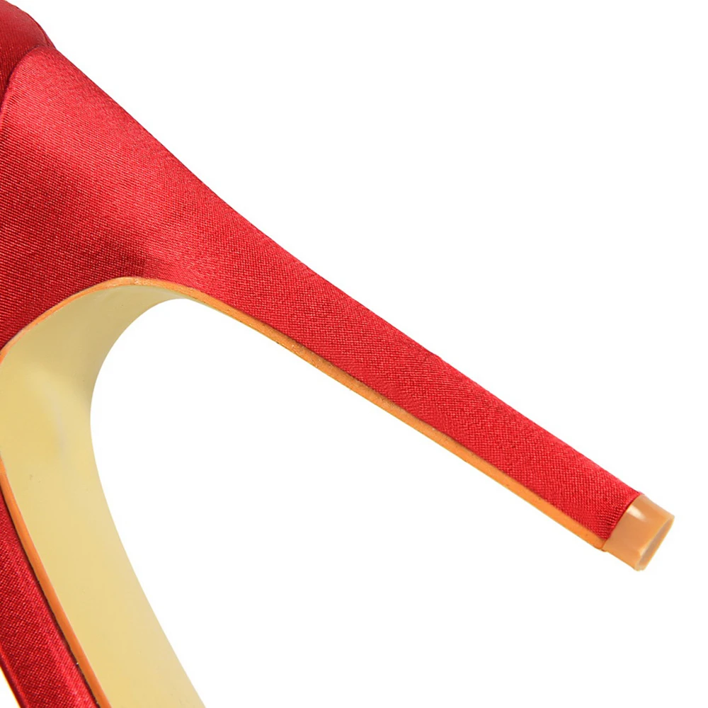 

2021 Plus Size 34-43 Women Satin 11cm High Heels Fetish Silk Sandals Gladiator Summer Shoes Lady Green Platform Purple Red Pumps