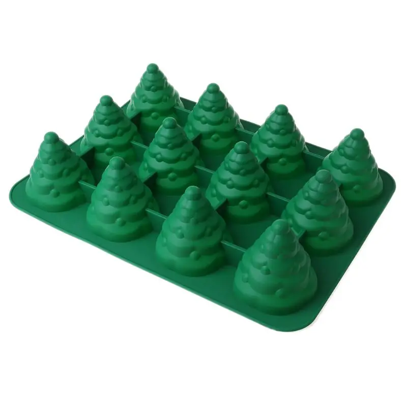 

3D Christmas Tree Silicone Xmas Tree Pan Silicone Mold for Mousse Cake Muffin Baking, Ice Cube, Jello, Chocolate, Soap, Lotion B