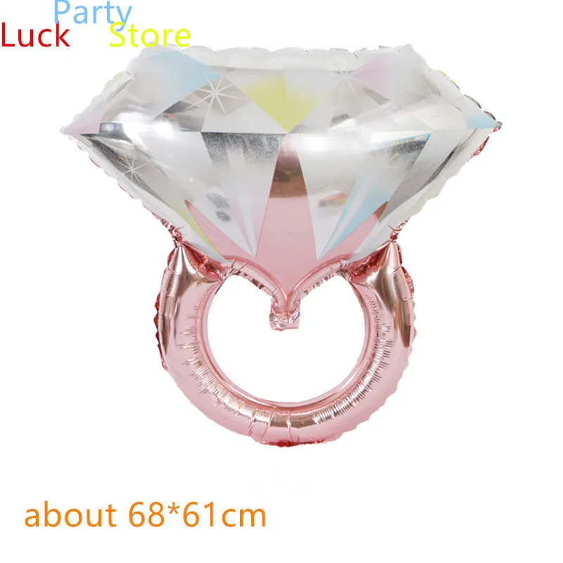 

10PCS Diamond Ring Foil Balloons Inflatable Balloon Wedding Party Decor Valentines Day Supplies Bride to Be