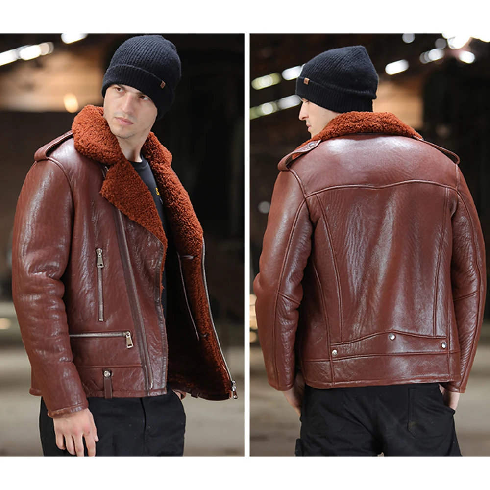 Классический деловой костюм стильная куртка из натуральной овечьей кожи одежда