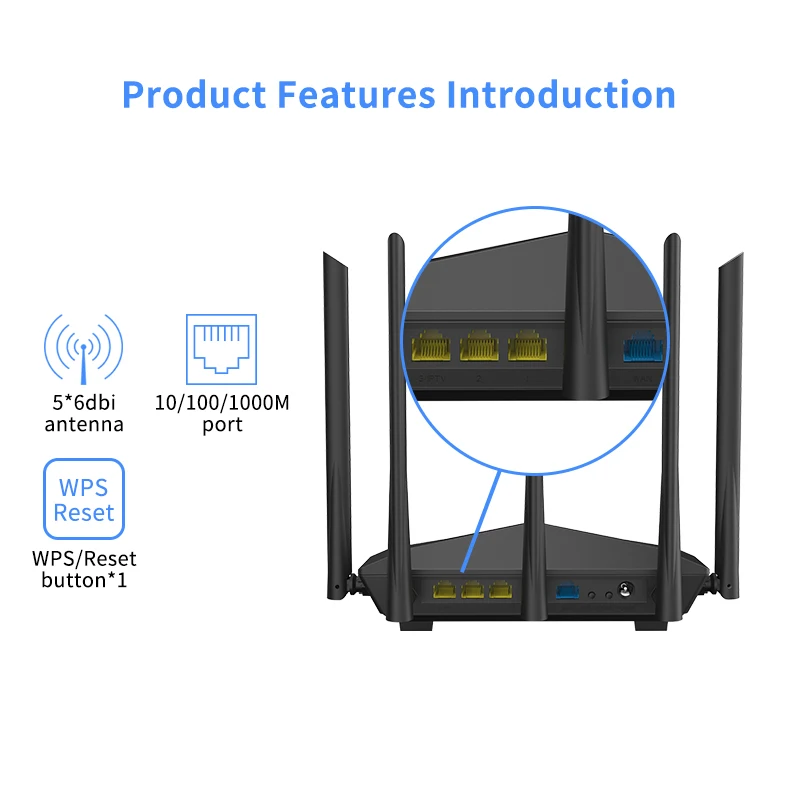 Цифровой роутер TD AC11 гигабитная версия 2 4 ГГц 5 Wi-Fi AC1200M с антеннами высоким