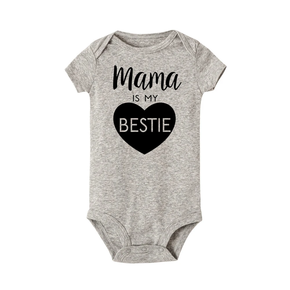 Mama Is My Bestie/Летний комбинезон для маленьких мальчиков и девочек; забавная одежда унисекс для новорожденных; Модный комбинезон с короткими рукавами для малышей - Цвет: R160-SRPGY-