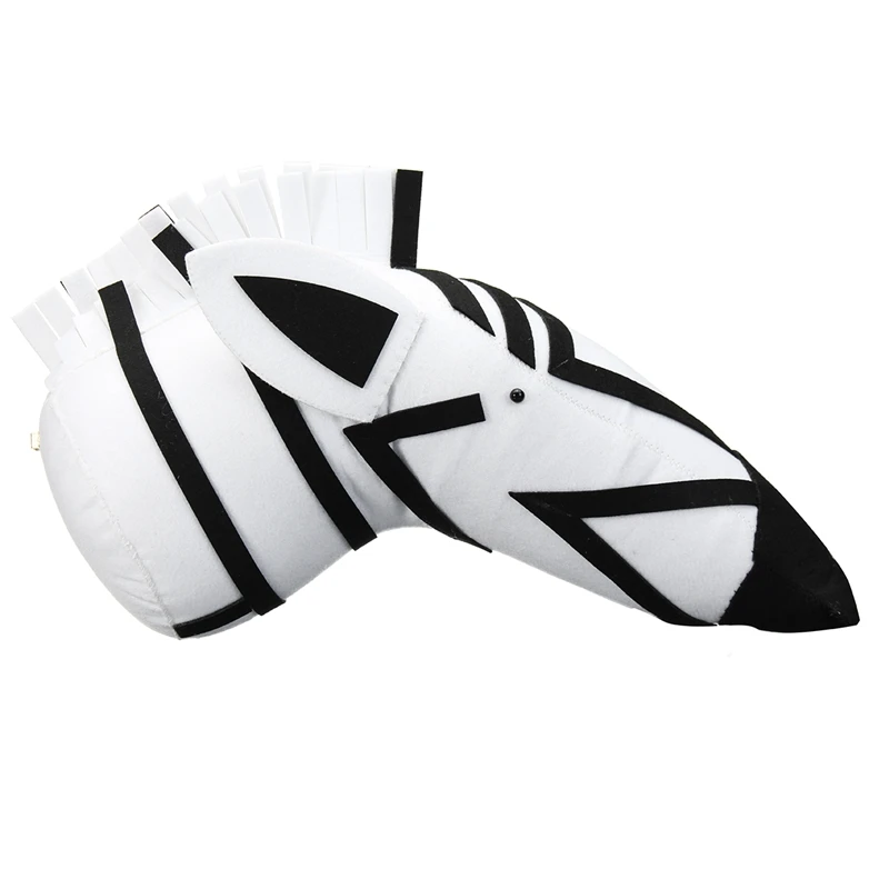 Zebra 3D Felt Animal Head Figurines Statues Ornaments For Children Room Wall Birthday Party Christmas Hanging Decor Gift