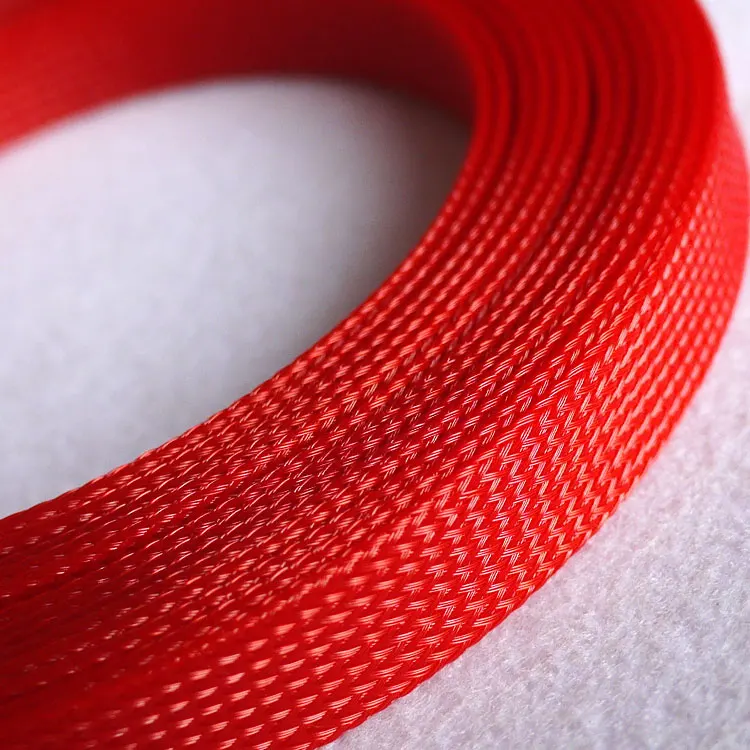 

16mm Braided Expandable Sleeve PET Tight Wire Wrap High Density Insulated Cable Harness Line Protector Cover Sheath Single Color