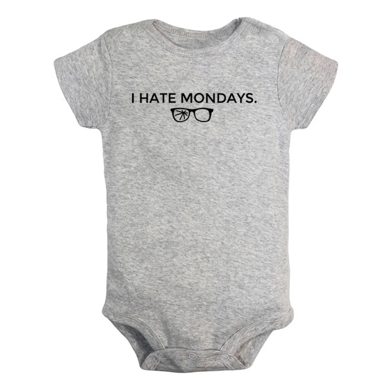 

I Hate Mondays I Just Want Pizza I Legit Don't Care Newborn Baby Girl Boys Clothes Short Sleeve Romper Outfits 100% Cotton