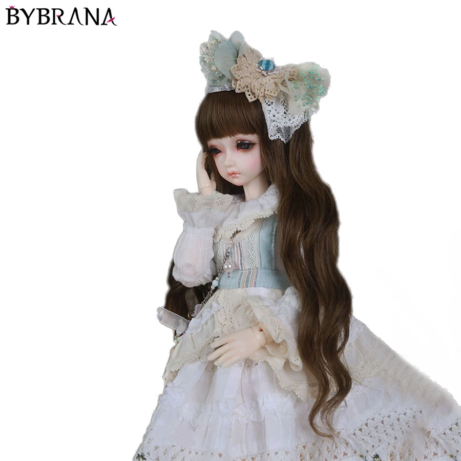 Bybrana 1/3 1/4 1/6 1/8 BJD SD куклы парики длинные вьющиеся высокое Температура волокна с бесплатной доставкой для кукол