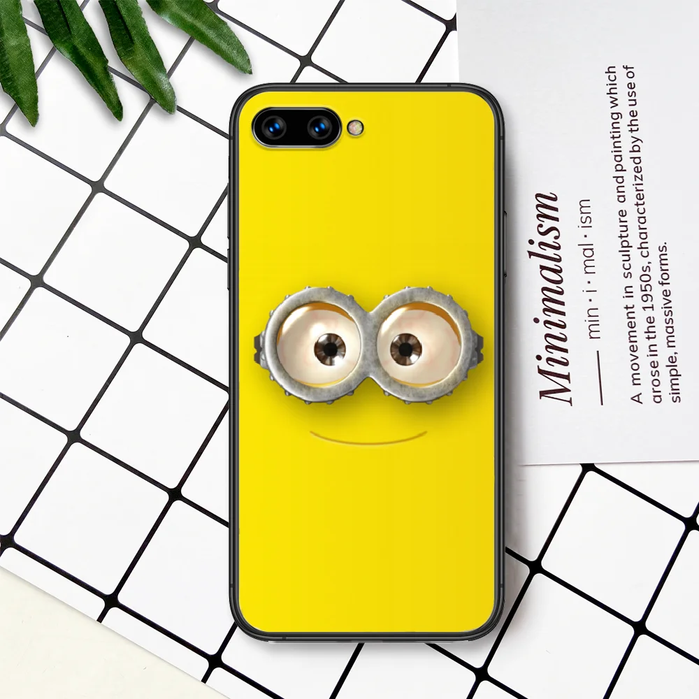 

Cartoon Cute Minione Phone Case For Huawei Honor 6A 7A 7C 8 8A 8X 9 9X 10 10i 20 Lite Pro Play black Back Luxury Funda Pretty