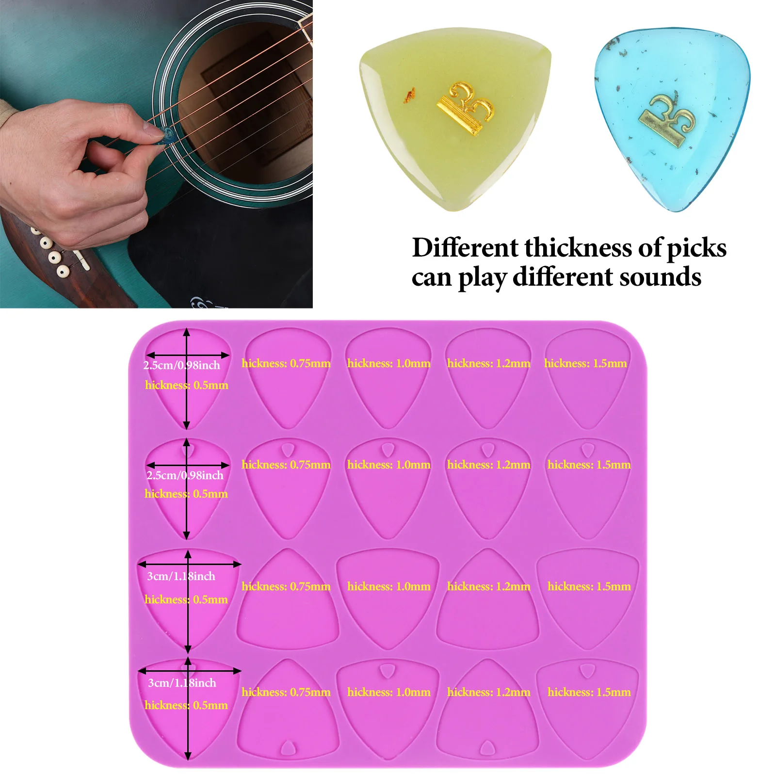 

Guitar Picks Resin Molds Silicone Guitar Plectrums Universal Guitar Picks