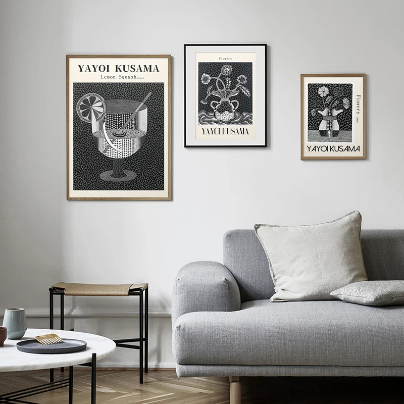 

Japanese Artist Yayoi Kusama Classic Polka Dot Art Abstract Canvas Painting Poster and Print Wall Picture for Living Room Decor