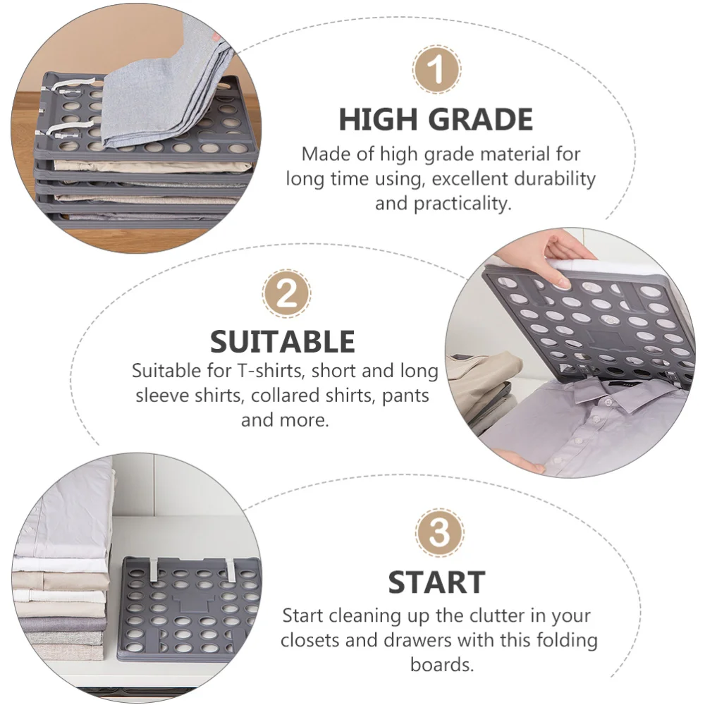 

10pcs Creative Clothes Folders Pretty Shirts Folders Practical Storage Boards