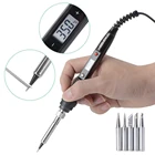 Электрический паяльник 80 Вт, с регулируемой температурой, с цифровым ЖК-дисплеем, для СШАЕС, 110 В, 220 В, сварочный паяльник, Жала для ремонта и переделки