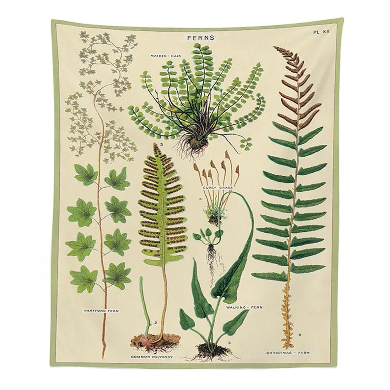 

Natural Art Decoration Wall Tapestry With Fern Leaves Pattern