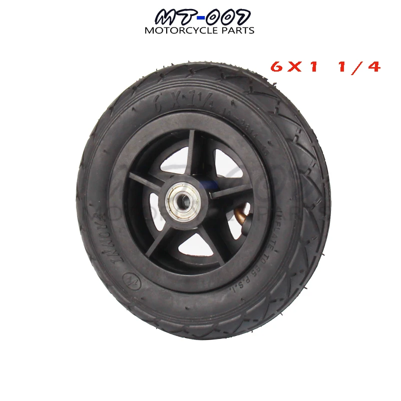 

Motorcycle 6x1 1/4 tyre 150MM Scooter Inflation Wheel With Hub With Inner Tube Electric Scooter 6 Inch Pneumatic Tyres