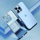 Прозрачный чехол для iPhone 12, 11, 13 Pro Max, Mini, SE 2020, X, XR, XS Max, 6, 7, 8 Plus, с квадратной рамкой, прозрачный, силиконовый