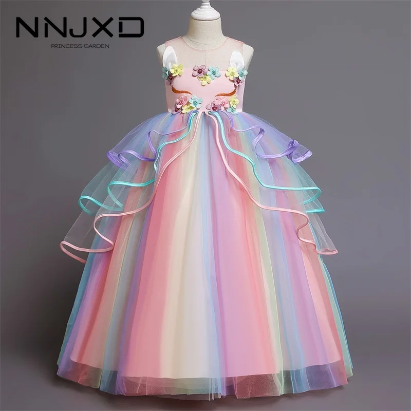 Детские платья для девочек Вечерние Платья с цветочным принтом на свадьбу