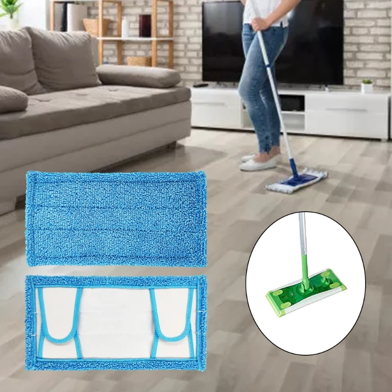 

Microfiber Floor Mop Pads Double-Acting Mop for Swiffer Sweeper Mop Flat Spin Mop Cloth Replacement Quick Drying