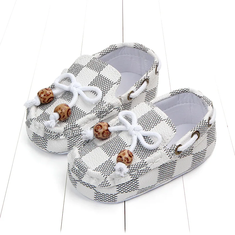 

New fashion high quality newborn baby boy shoes moccasins Patch Slip-On plaid casual new born infant toddler baby girl shoes