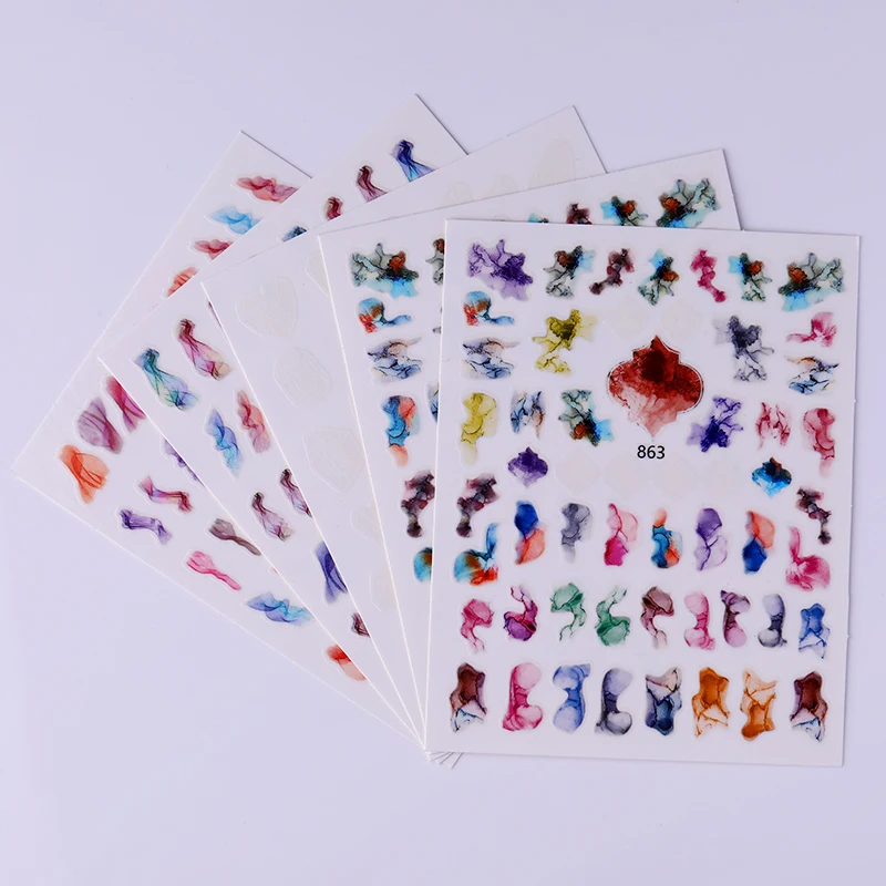 1 лист 3D наклеек для ногтей мраморная волна переводные наклейки своими руками