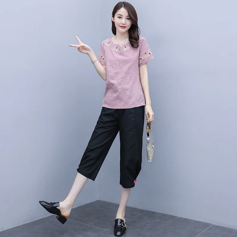 Наборы для женщин Лето 2020 Новый Модный повседневный комплект из двух предметов