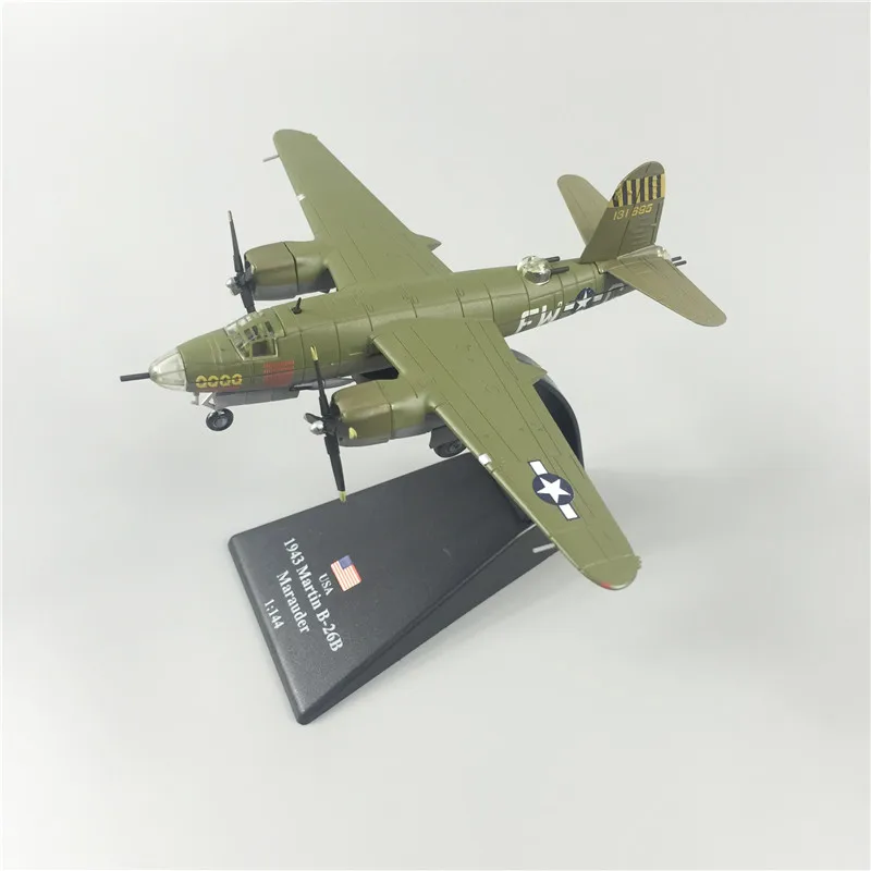 

1:144 12cm Airplane Model USA 1943 Martin B-26B Marauder Second World War Simulation Metal and plastic Diecast Fighter Plane