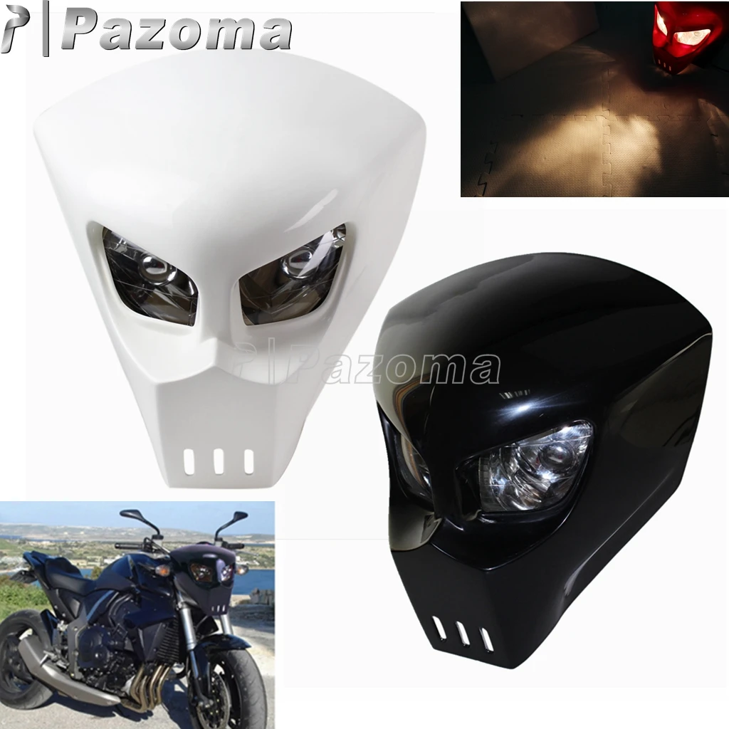 12 В 25 Вт фара для мотоцикла маска фар с черепом Kawasaki Suzuki Honda Street Bike Racing специальный