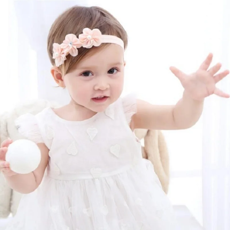 

1Pcs Baby Kids Cute Three Flower Korean Hair Headband Girls Hair Accessories Fashion Hair Band Pink White