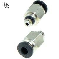 10 pcs 5mm m5 male thread 4mm od tube push in joint black pneumatic connector quick fittings