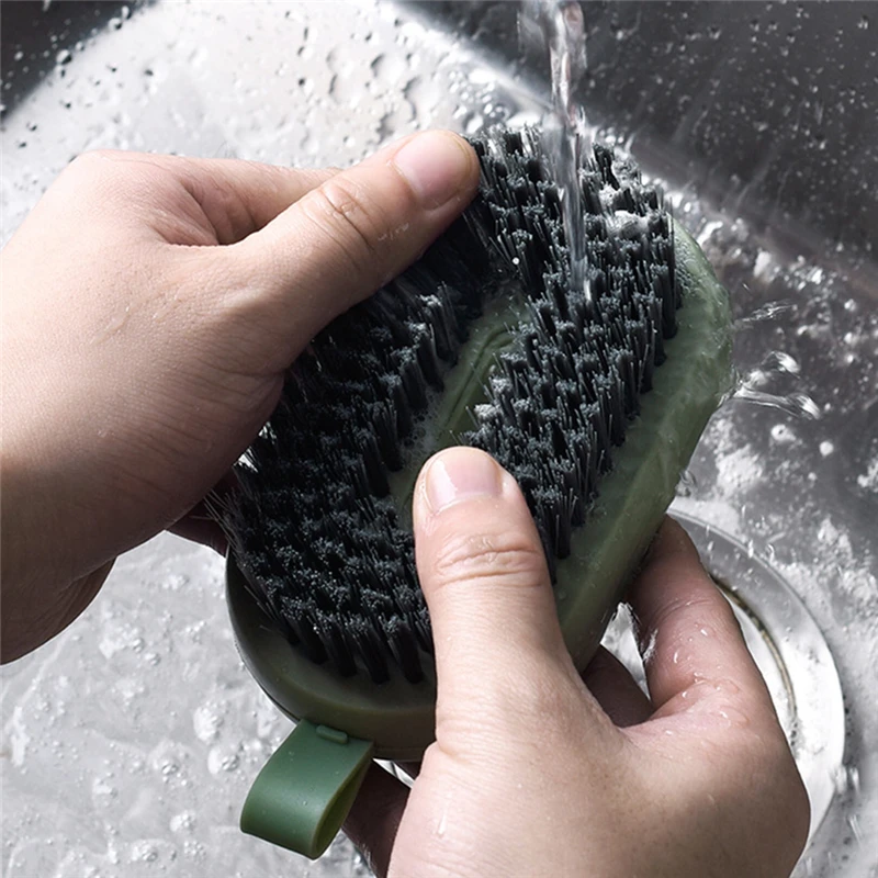 

Soap Box Storage Wall Mounted Self Adhesive Dish Holder With Laundry Brush Bathroom Washing Room Supplies